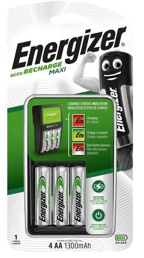 Energizer Maxi Charger + 4 x AA 1300mAh Batteries - S5242 - LED Spares