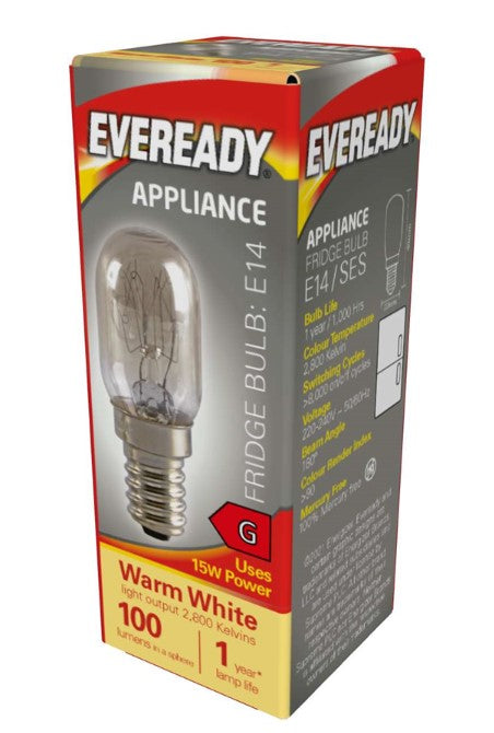Eveready Fridge Lamp 15W 100lm E14 (SES) - 2800K - S874
